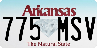 AR license plate 775MSV