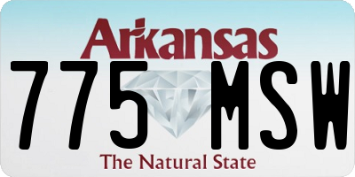 AR license plate 775MSW