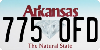 AR license plate 775OFD