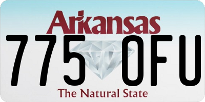 AR license plate 775OFU