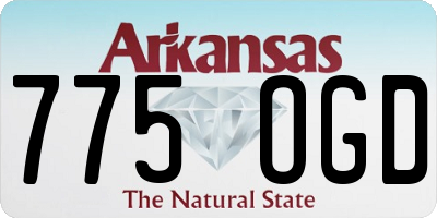AR license plate 775OGD