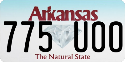 AR license plate 775UOO