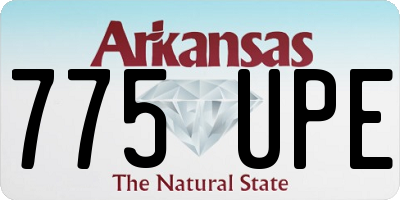 AR license plate 775UPE