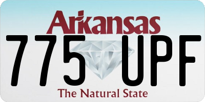 AR license plate 775UPF