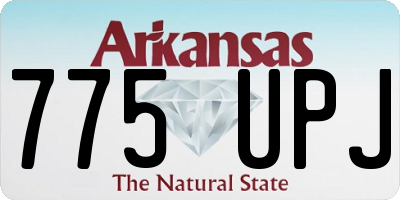 AR license plate 775UPJ