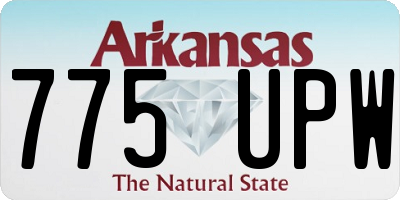 AR license plate 775UPW