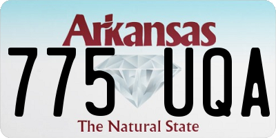 AR license plate 775UQA