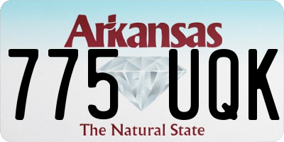 AR license plate 775UQK