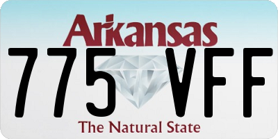 AR license plate 775VFF