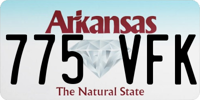 AR license plate 775VFK