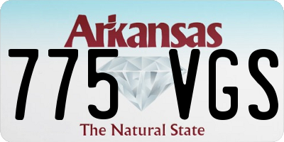 AR license plate 775VGS