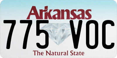 AR license plate 775VOC