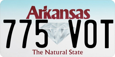AR license plate 775VOT