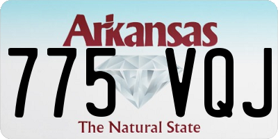 AR license plate 775VQJ