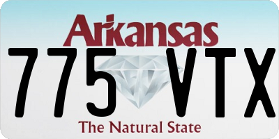 AR license plate 775VTX