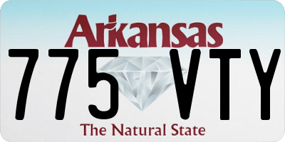 AR license plate 775VTY