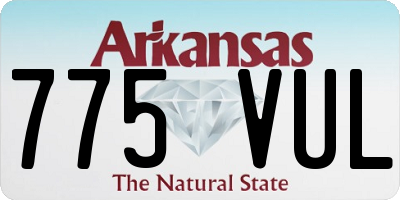 AR license plate 775VUL
