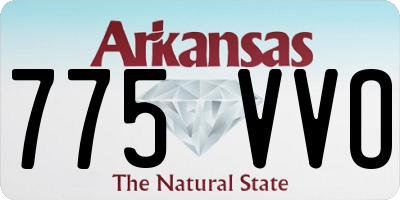 AR license plate 775VVO
