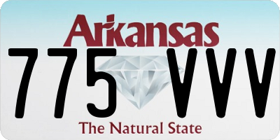 AR license plate 775VVV
