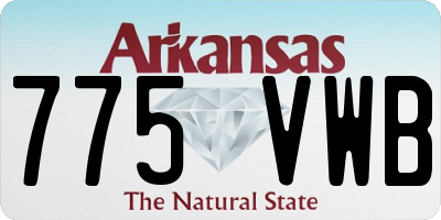 AR license plate 775VWB