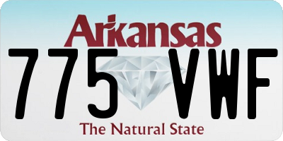 AR license plate 775VWF