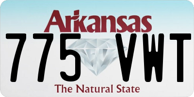 AR license plate 775VWT