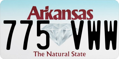 AR license plate 775VWW