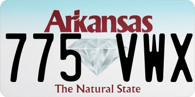 AR license plate 775VWX