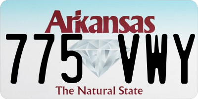 AR license plate 775VWY