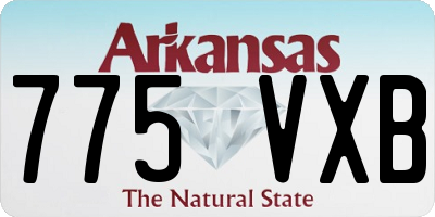 AR license plate 775VXB