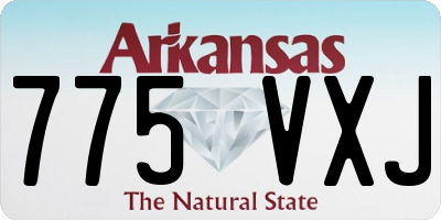 AR license plate 775VXJ