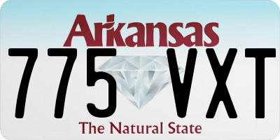 AR license plate 775VXT
