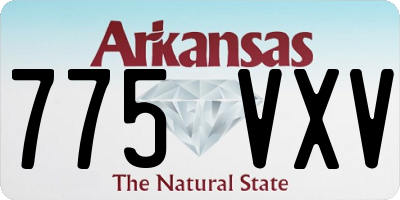 AR license plate 775VXV