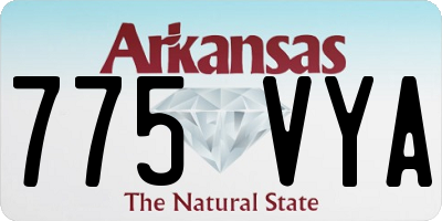 AR license plate 775VYA
