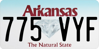 AR license plate 775VYF