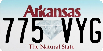 AR license plate 775VYG