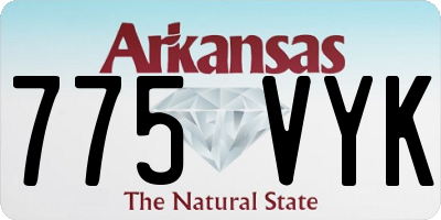 AR license plate 775VYK