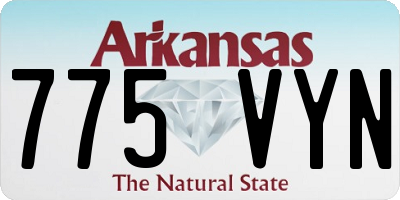 AR license plate 775VYN
