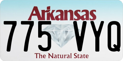 AR license plate 775VYQ