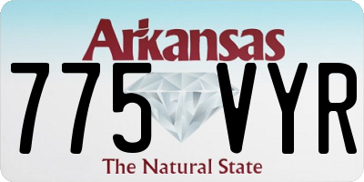 AR license plate 775VYR