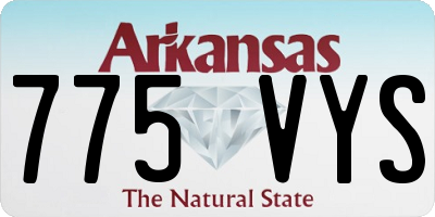 AR license plate 775VYS