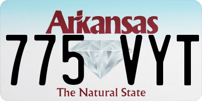 AR license plate 775VYT