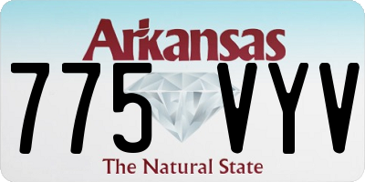 AR license plate 775VYV
