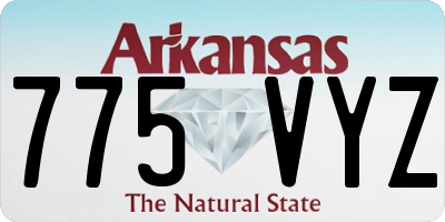 AR license plate 775VYZ