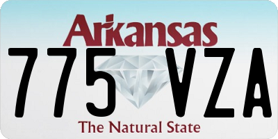 AR license plate 775VZA