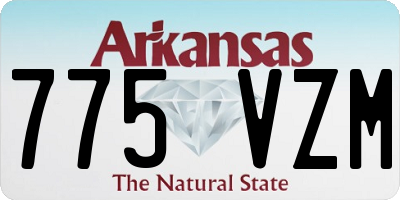 AR license plate 775VZM