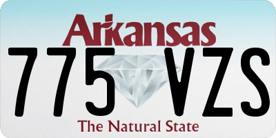 AR license plate 775VZS