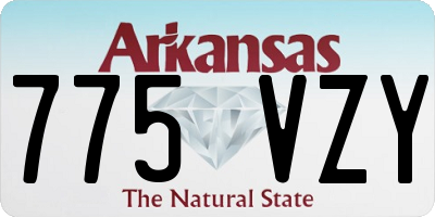 AR license plate 775VZY