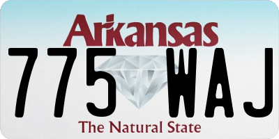 AR license plate 775WAJ