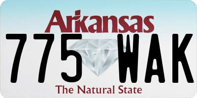 AR license plate 775WAK
